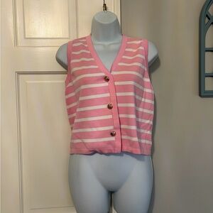 Pink and White Striped Button Down Shirt